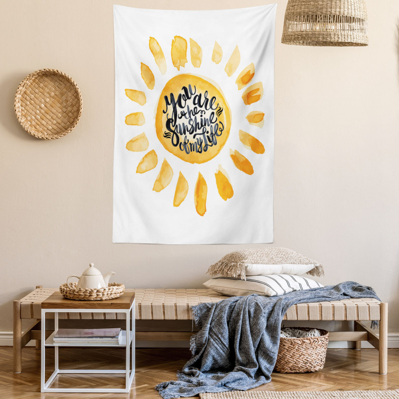 Watercolor Effect Sun Tapestry