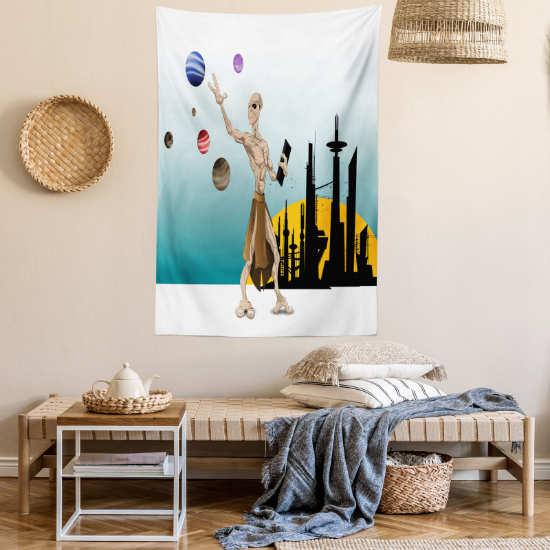 Alien Planets Galaxy Tapestry