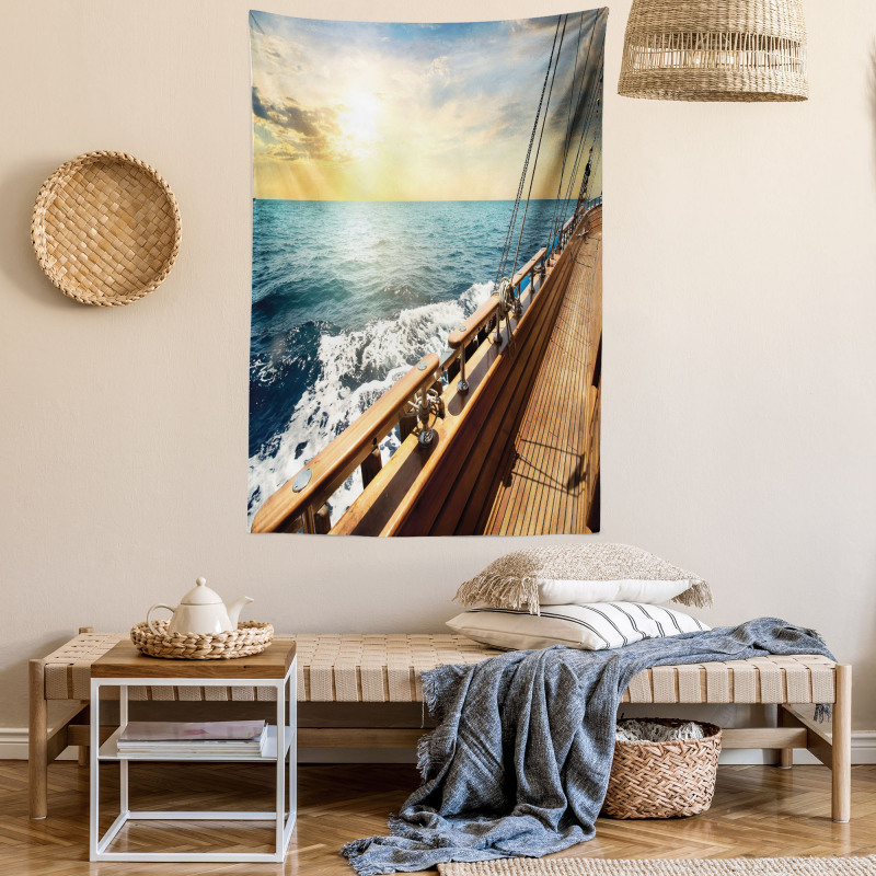 Sailboat Sunset Sea Tapestry