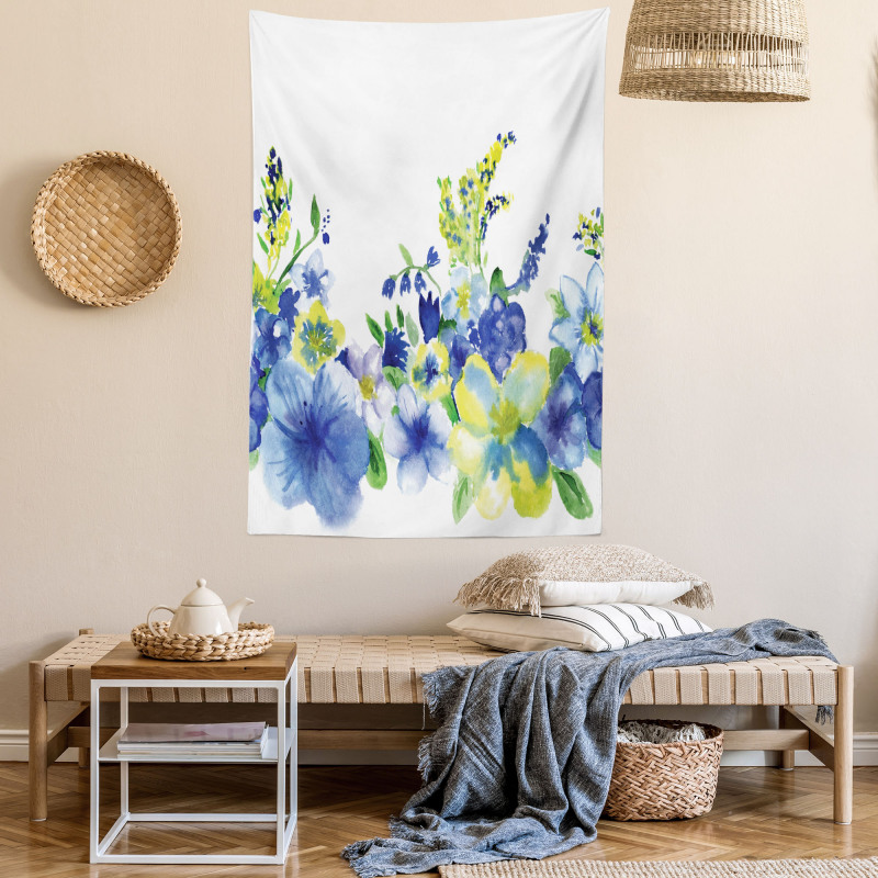 Watercolor Flower Tapestry