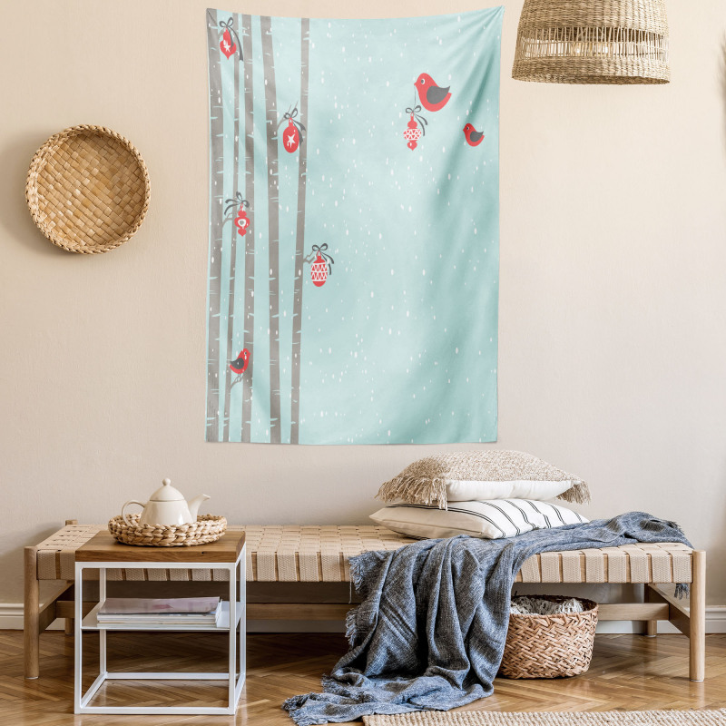 Red Bird Winter Tapestry