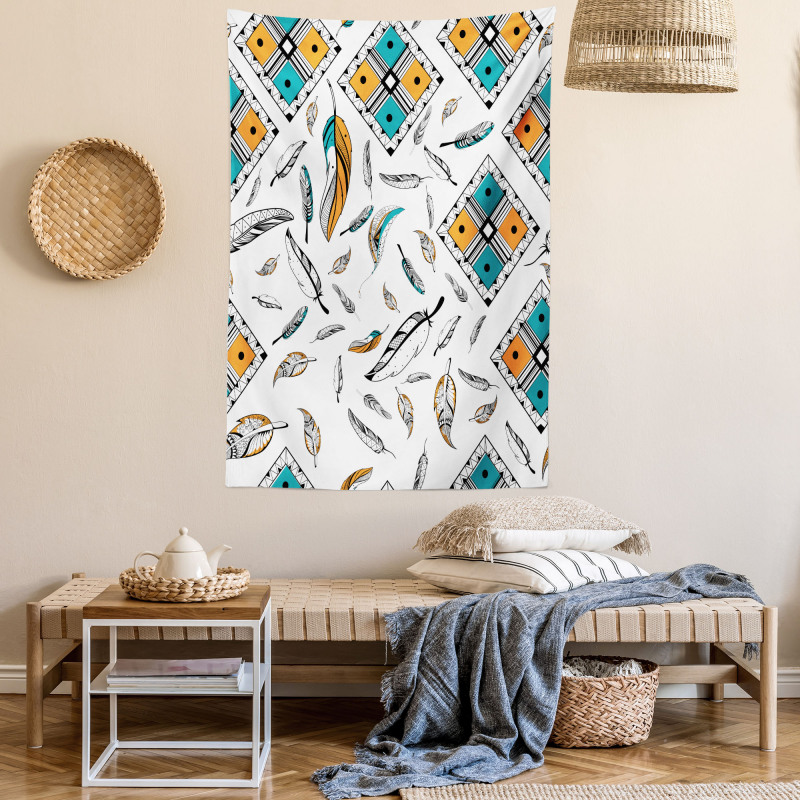 Tribal Bohemian Feather Tapestry