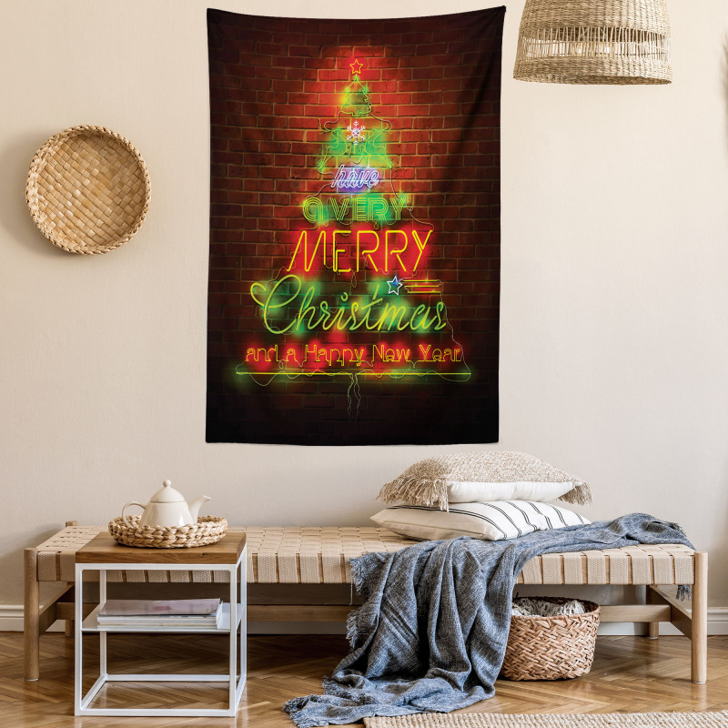 Happy New Year Neon Tapestry