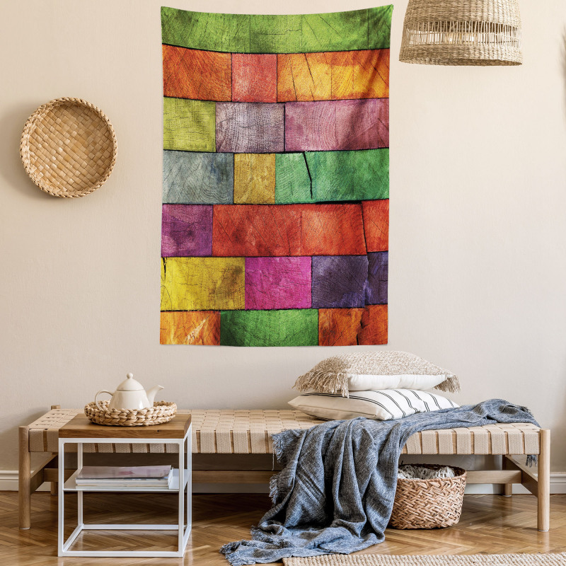 Rainbow Timber Art Tapestry