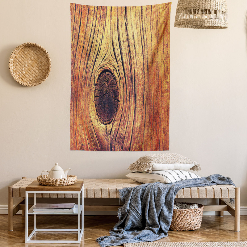 Aged Wooden Texture Tapestry