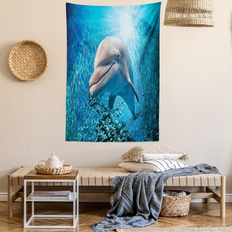 Dolphin in Ocean Marine Tapestry