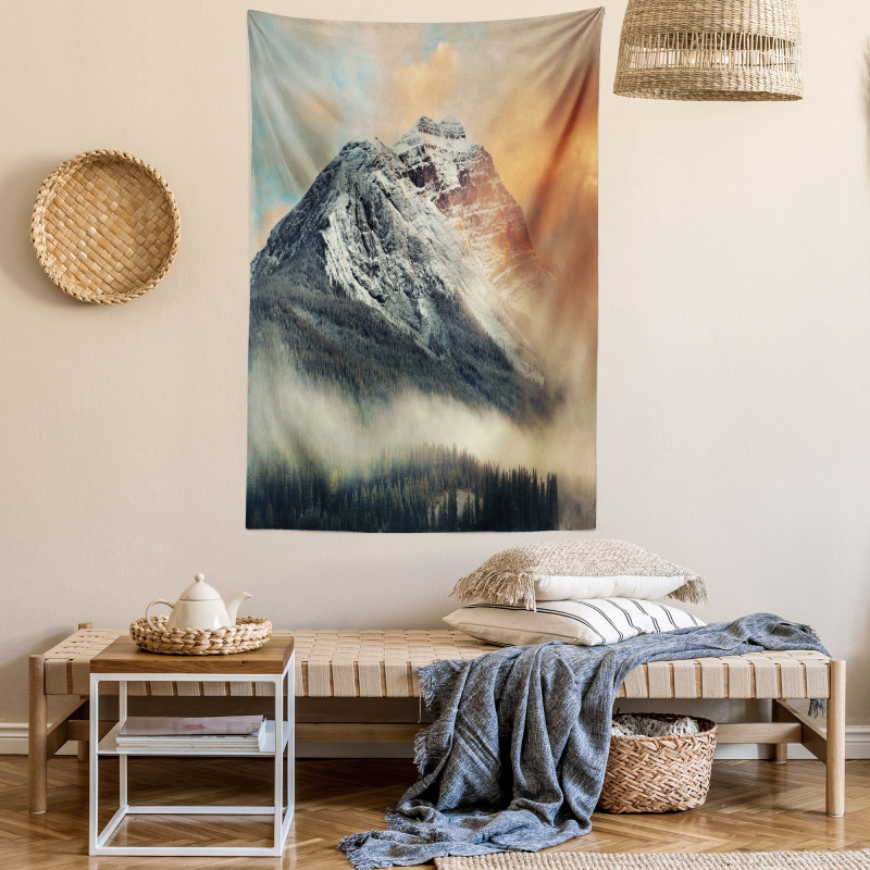 Snowy Peak Mountain Tapestry