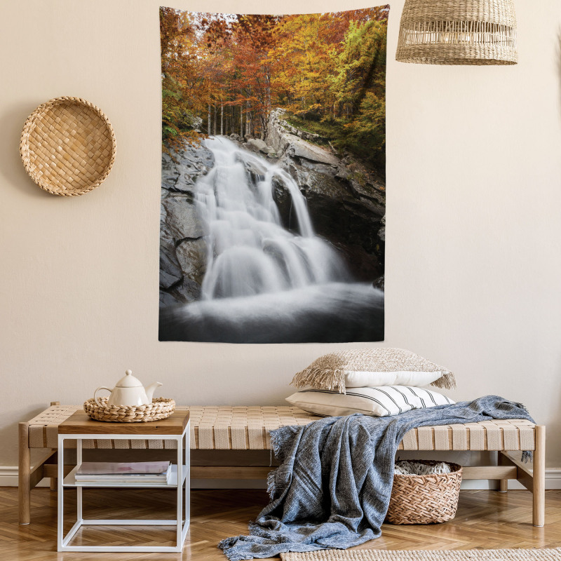 Fall Trees with Lake Tapestry