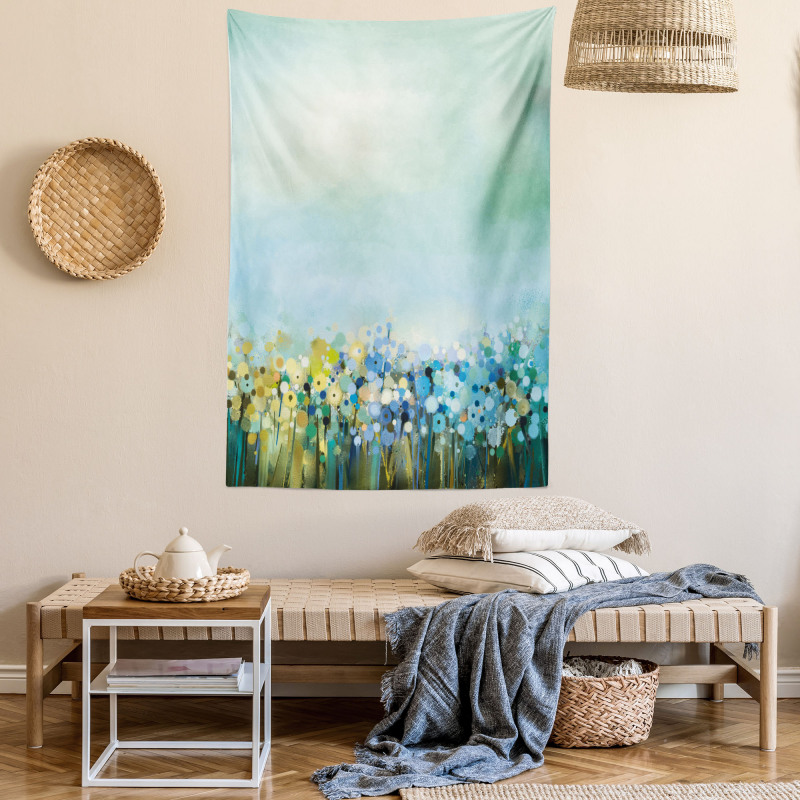 Aqua Painting Effect Tapestry