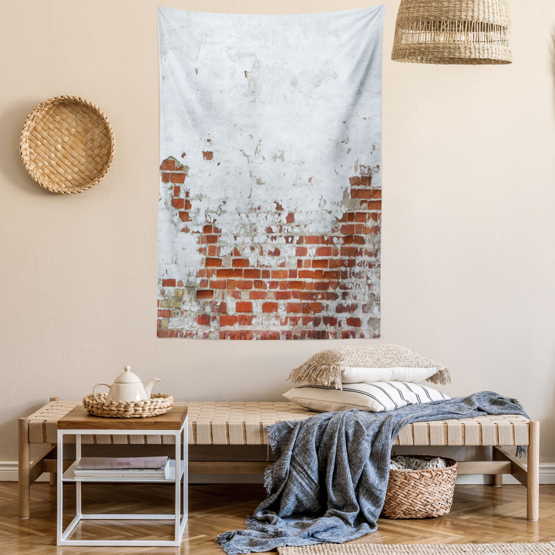 Aged Vintage Brick Wall Tapestry