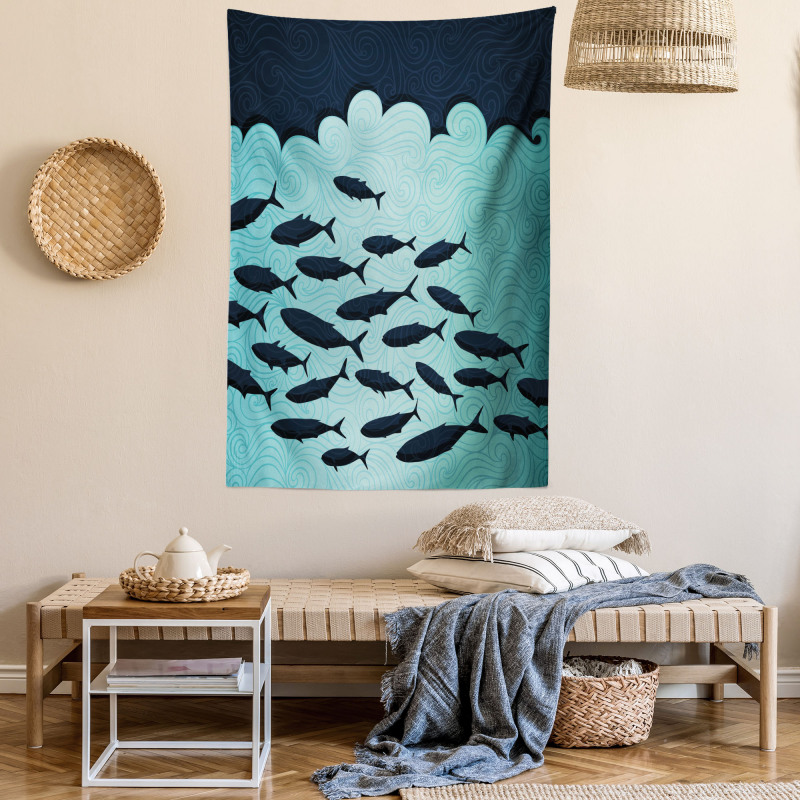Surreal Ocean Life Theme Tapestry