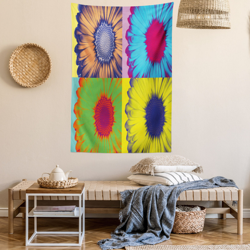 Daisy Flower Collage Tapestry