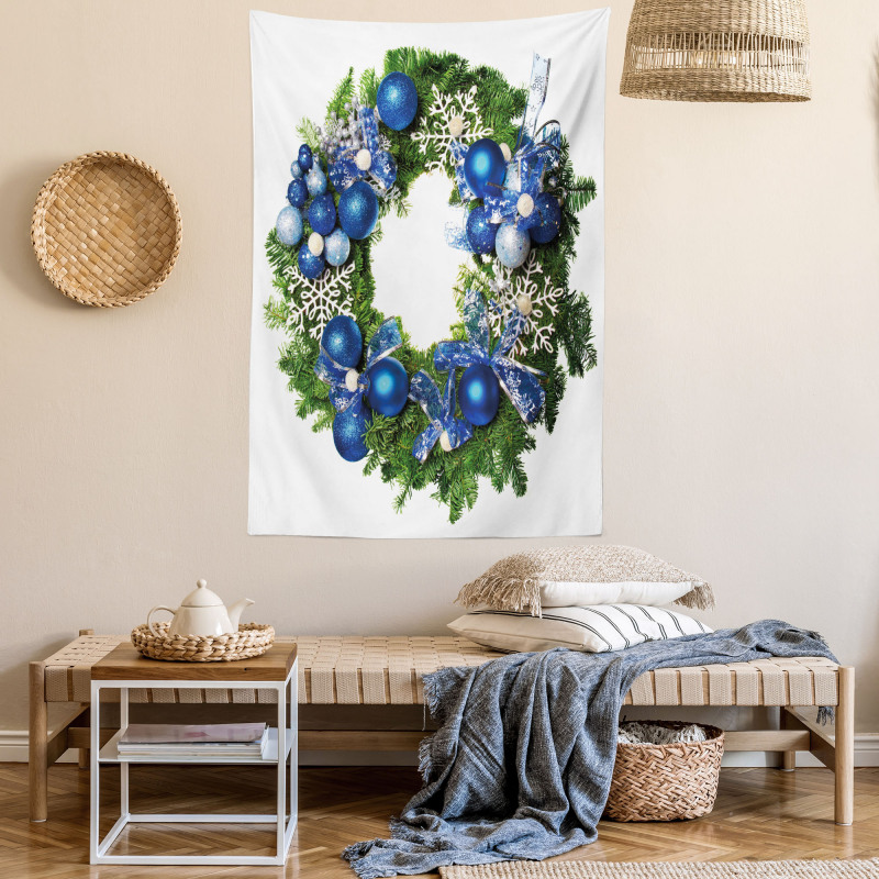 Snowflakes Wreath Ornate Tapestry