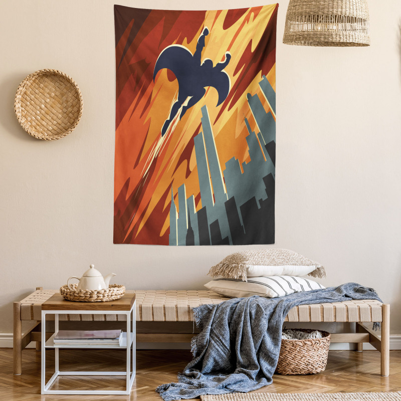 Flying Superhero Tapestry