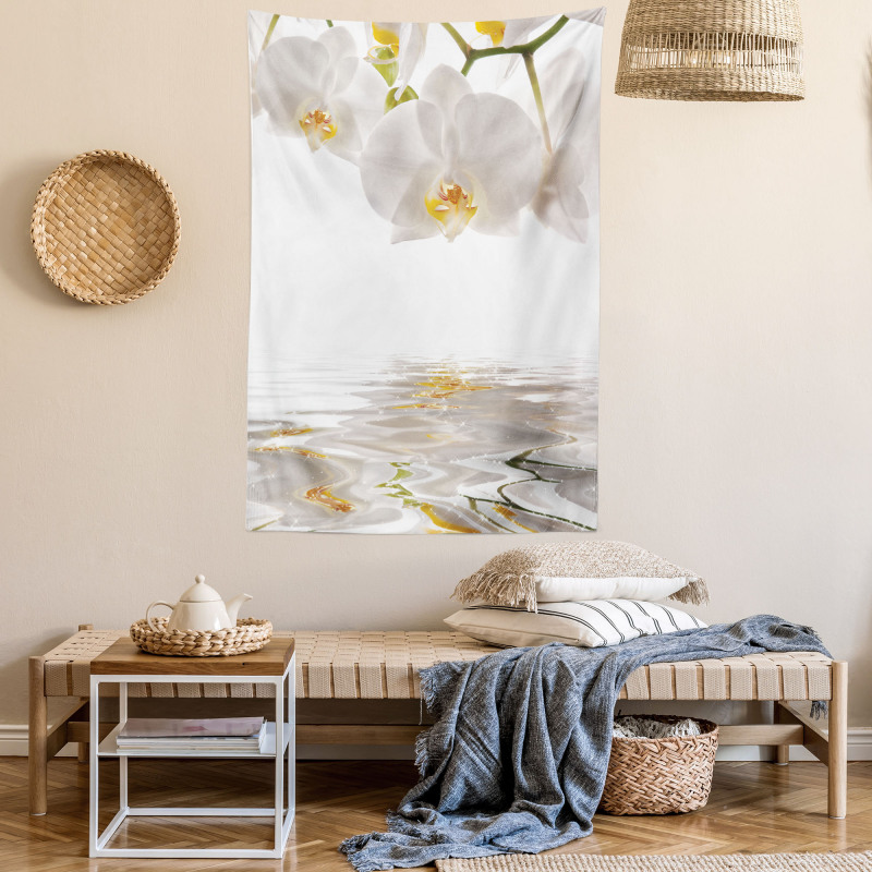 Orchids on Rippling Water Tapestry