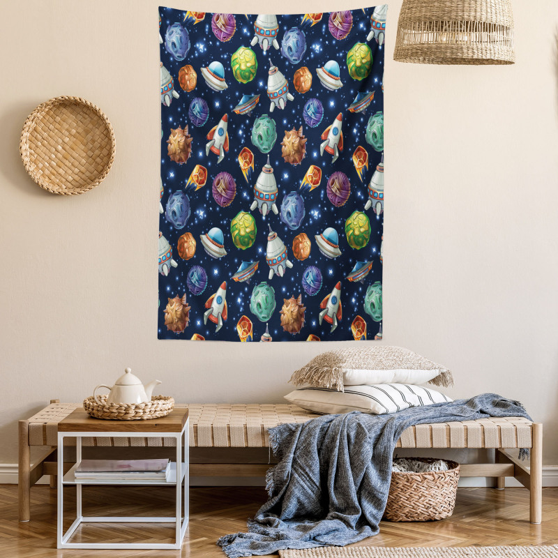 Futuristic Science Ufo Tapestry