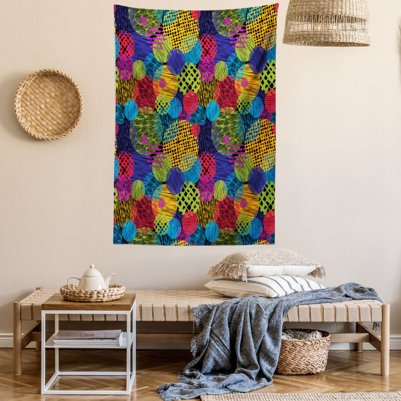Geometric Sketchy Forms Tapestry