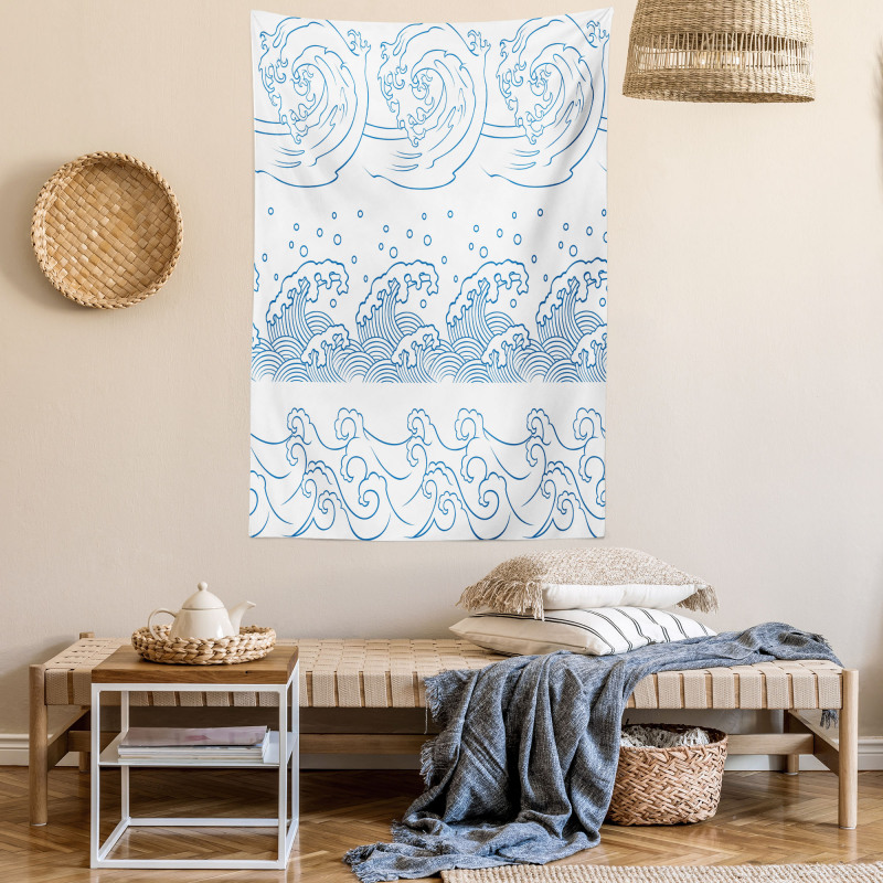 Japanese Kanagawa Wave Tapestry