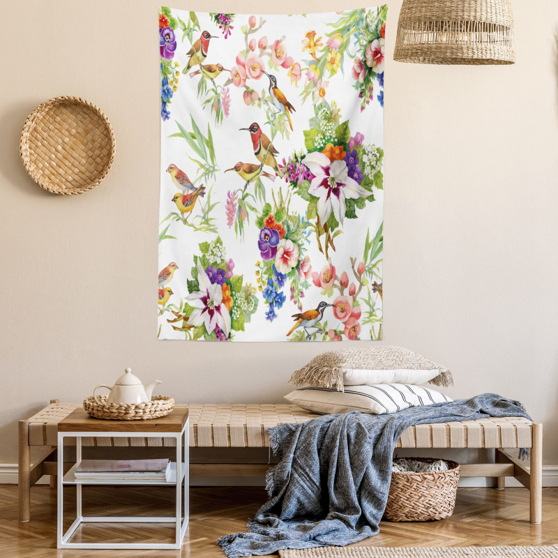 Exotic Spring Flowers Tapestry