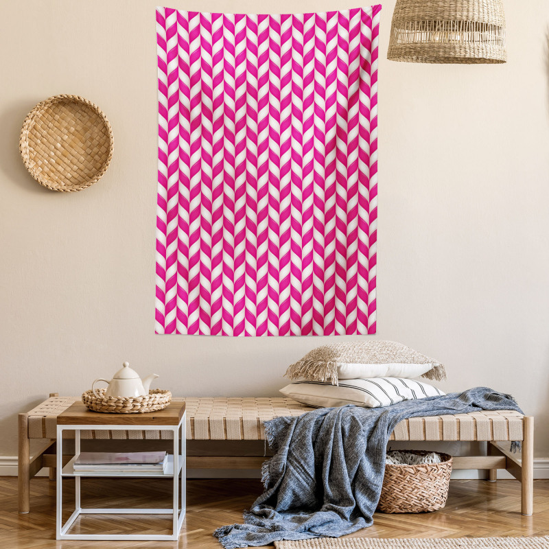 Vibrant Wavy Lines Tapestry