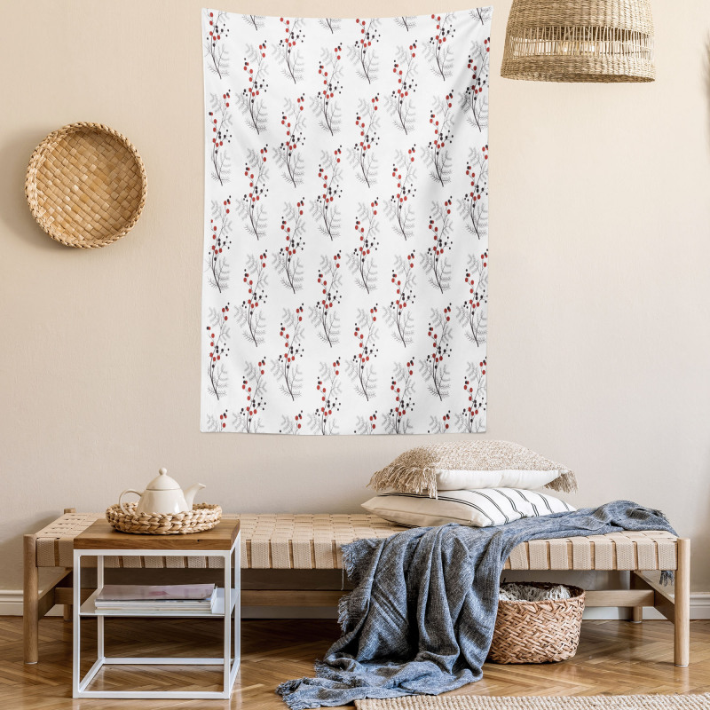 Curvy Dotted Branches Tapestry