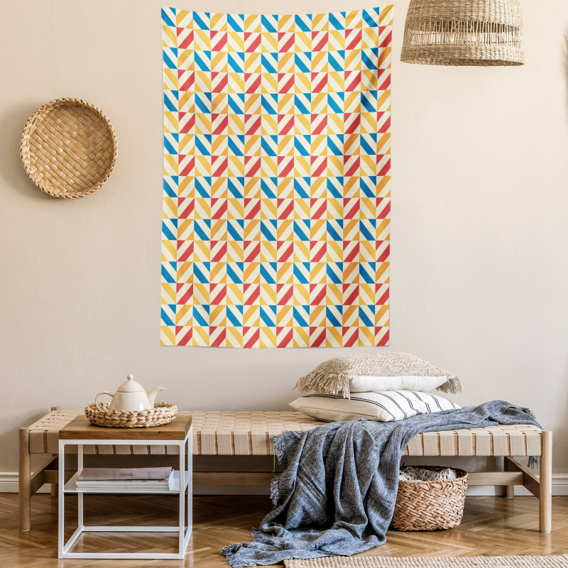 Diagonally Striped Squares Tapestry