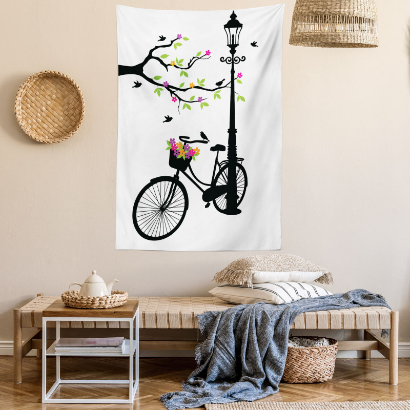 Spring Tree Birds Bike Tapestry