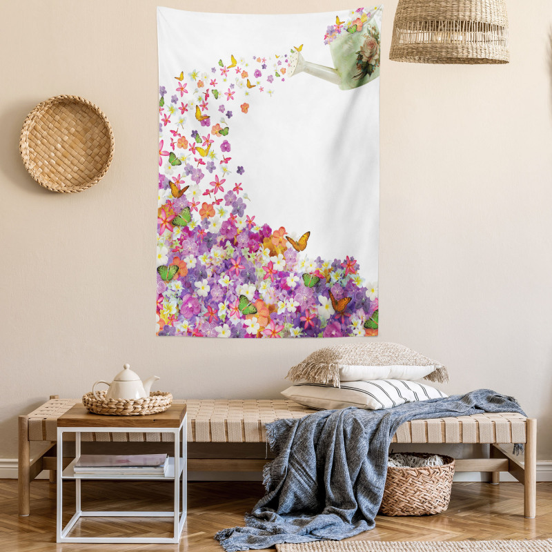 Flowers Watering Pot Tapestry