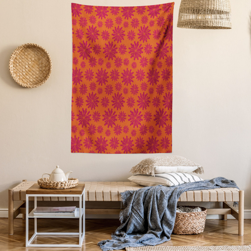 Bold Line Flowers Tapestry