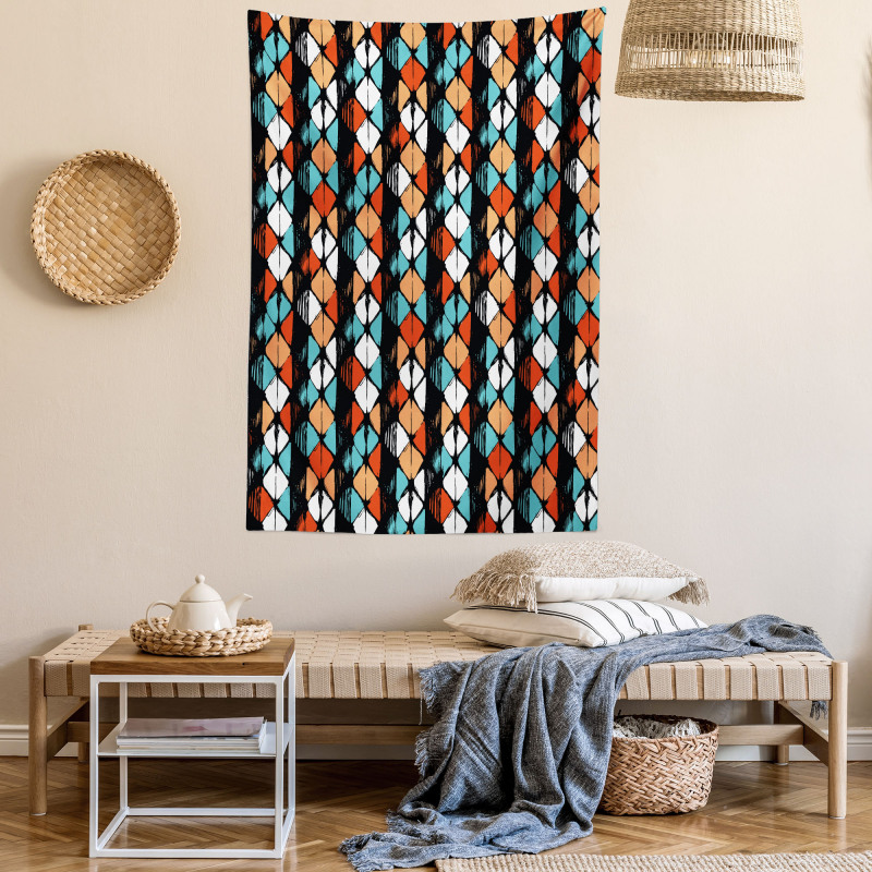 Modern Hexagon Design Tapestry