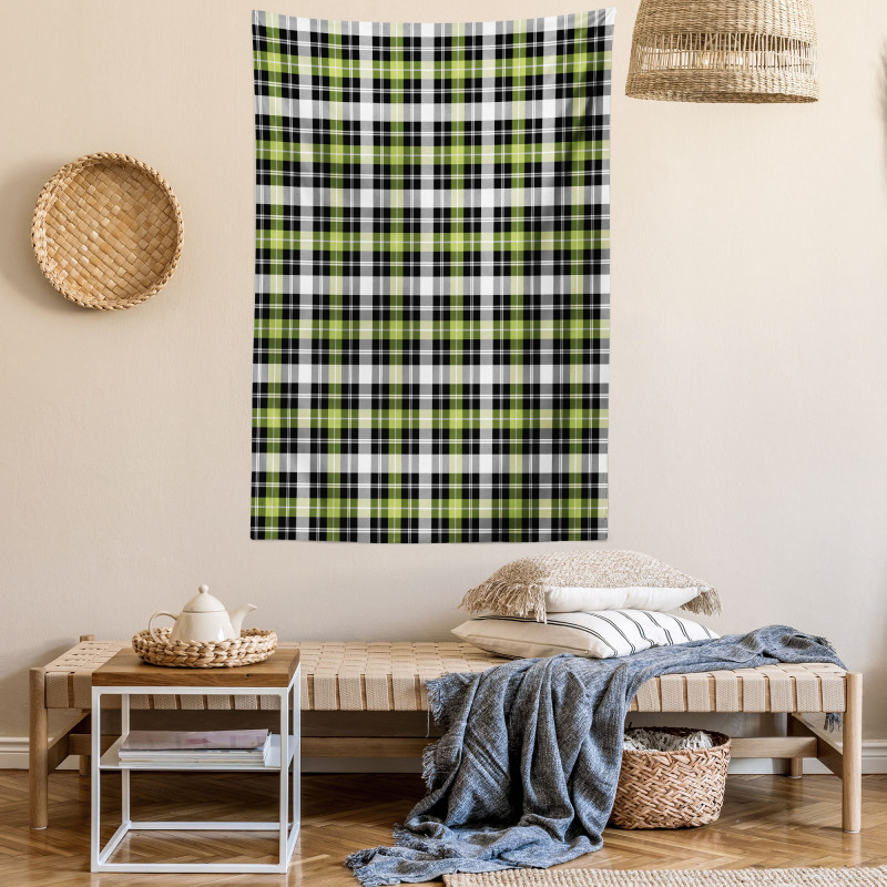 Vertical Square Lines Tapestry