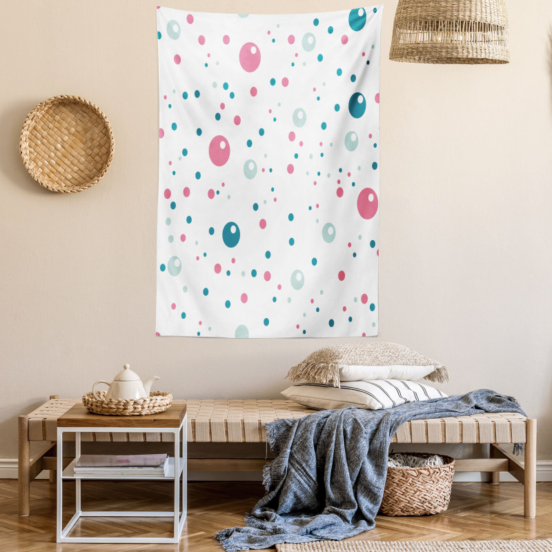 Pastel Color Polka Dots Tapestry