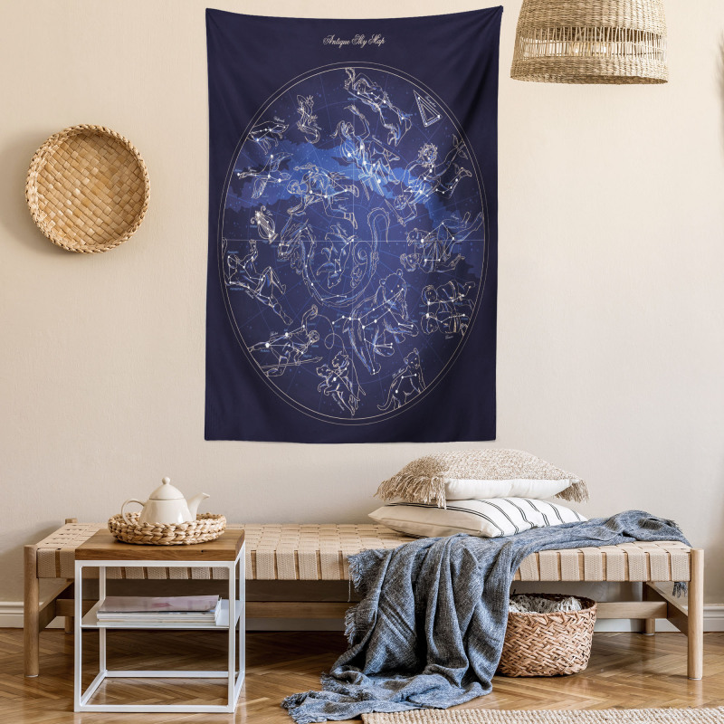 Antique Sky Map Tapestry