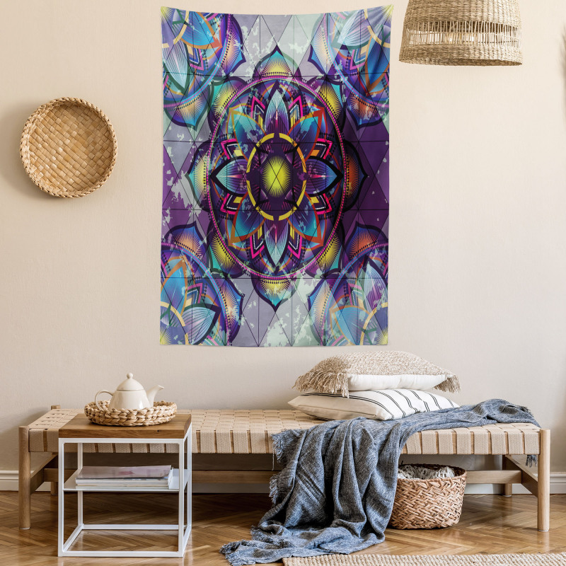 Grunge Futuristic Mandala Tapestry