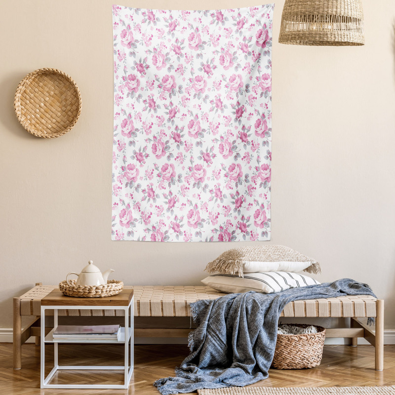 Pink Roses Spring Tapestry