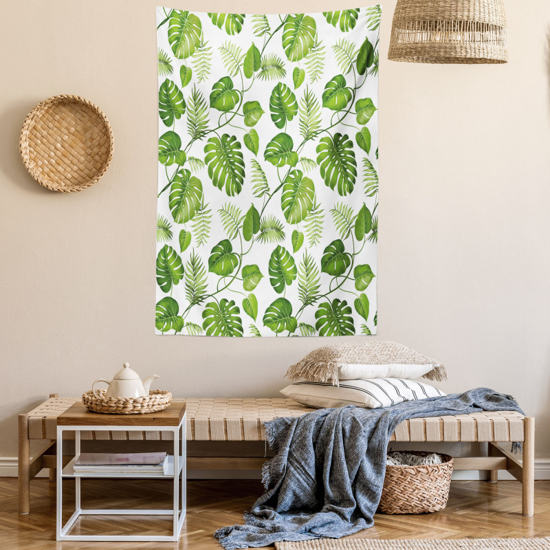 Swirls Palm Banana Trees Tapestry