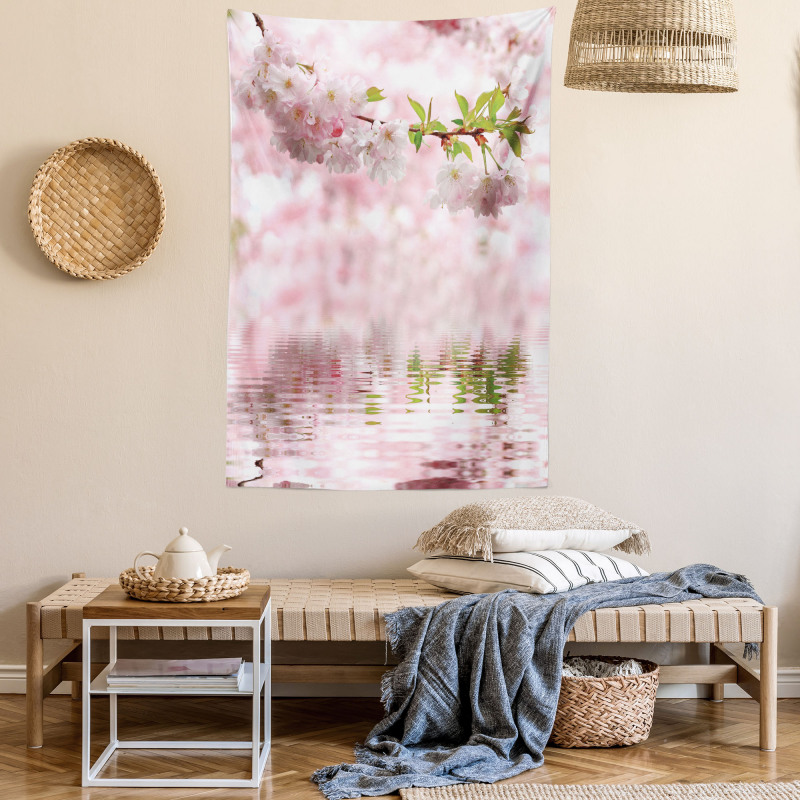 Tender Floral Branch Water Tapestry