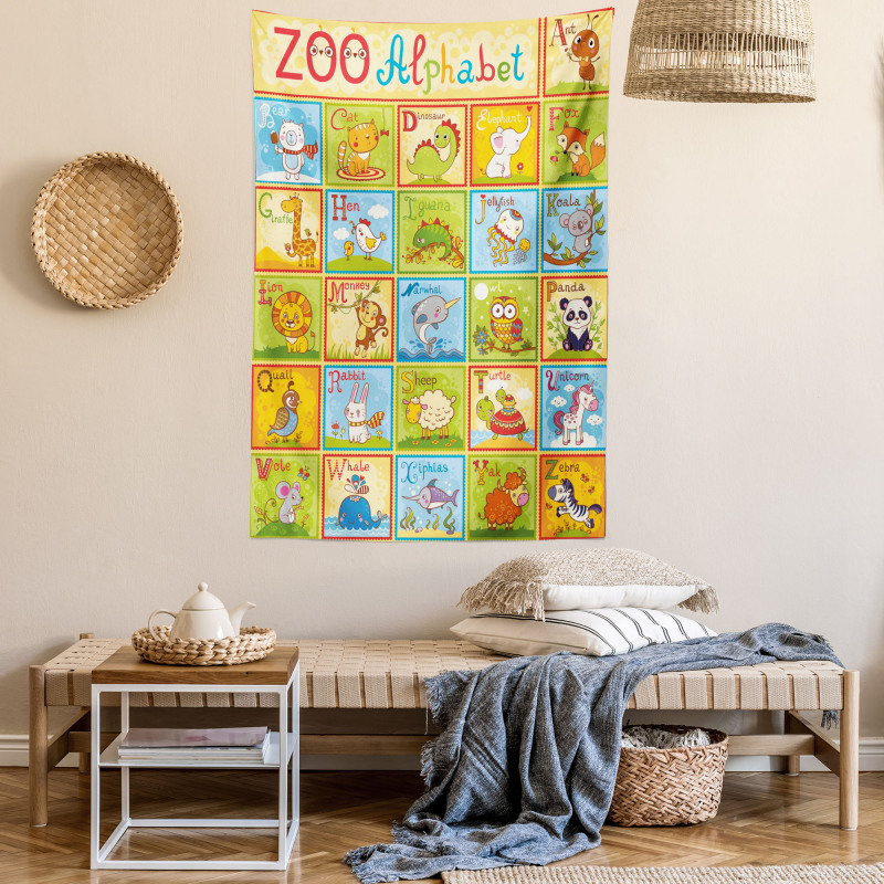 Zoo Alphabet Style Tapestry