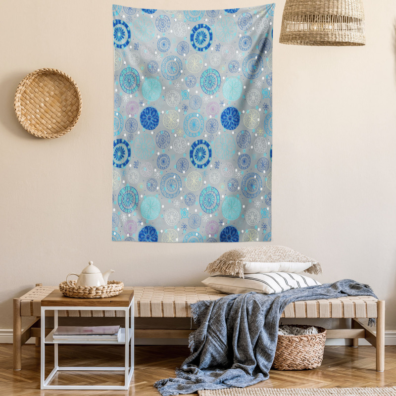 Abstract Snowflakes Tapestry