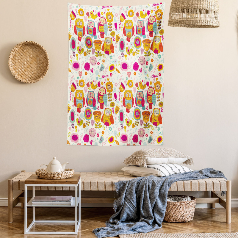 Sixties Style Abstract Bird Tapestry