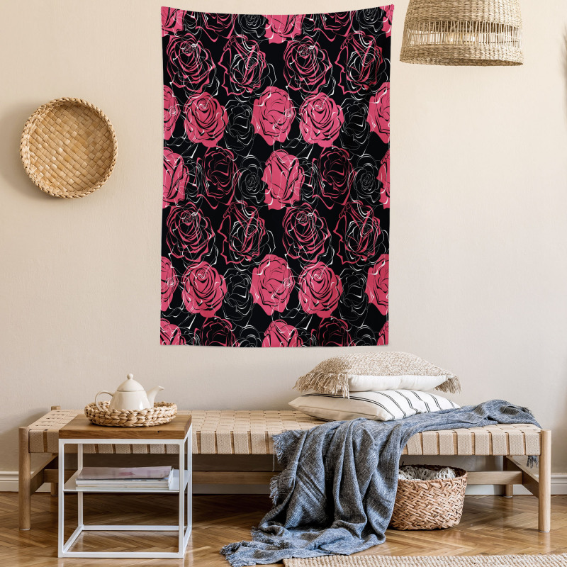 Ombre Rose Blooom Art Tapestry