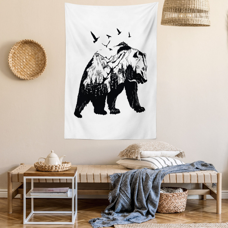 Wildlife Mammal Silhouette Tapestry