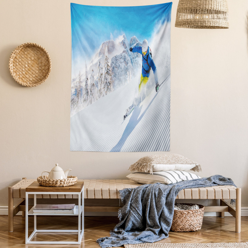 Skiing Extreme Sports Tapestry
