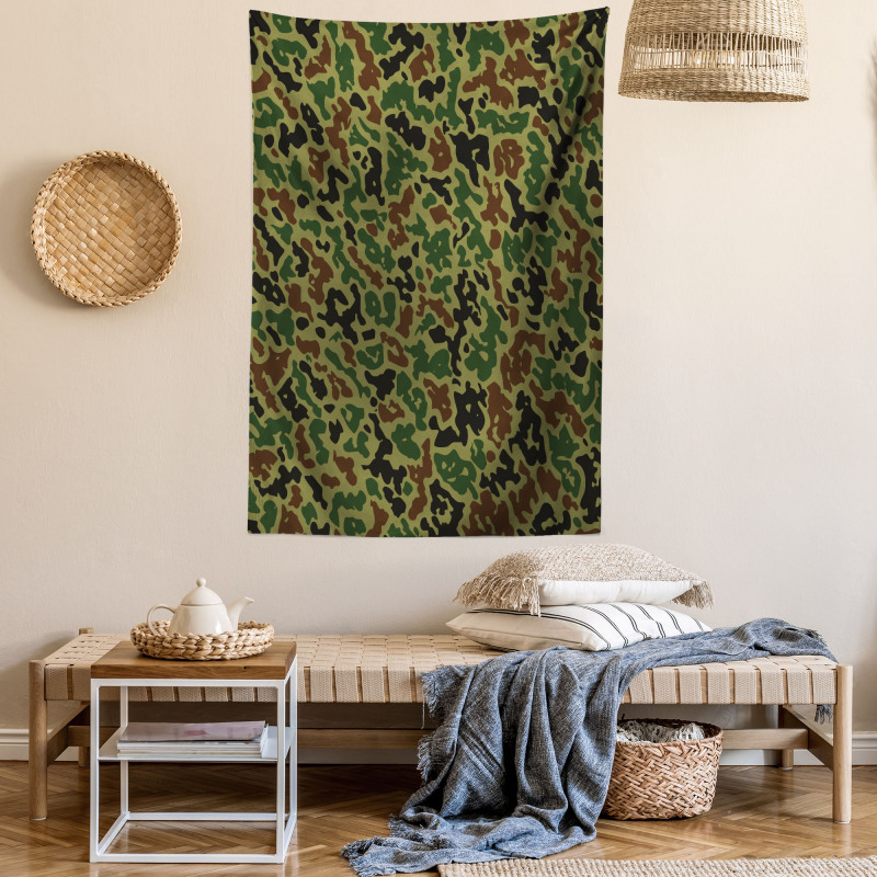 Green Forest Motif Tapestry