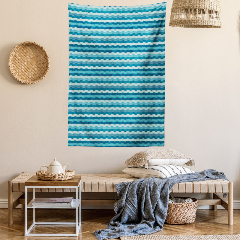 Ocean Waves Aquatic Tapestry