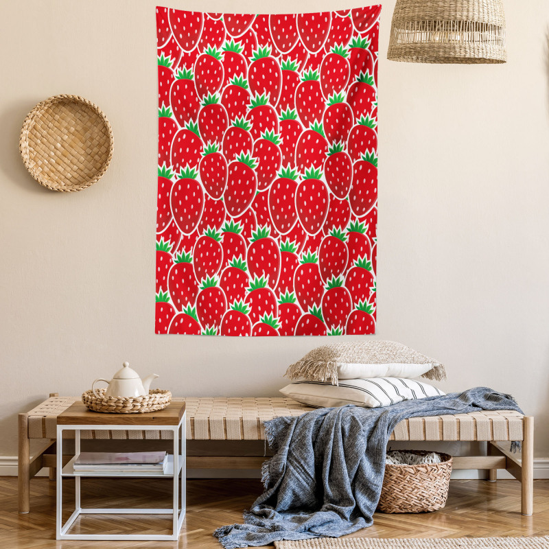 Yummy Strawberry Botany Tapestry