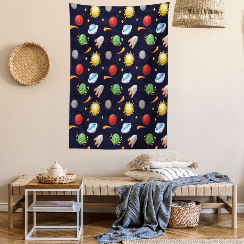 Cosmos with Sun Planets Tapestry