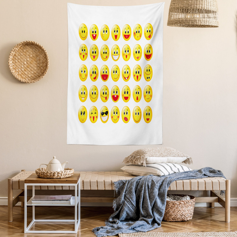Funny Yellow Round Heads Tapestry