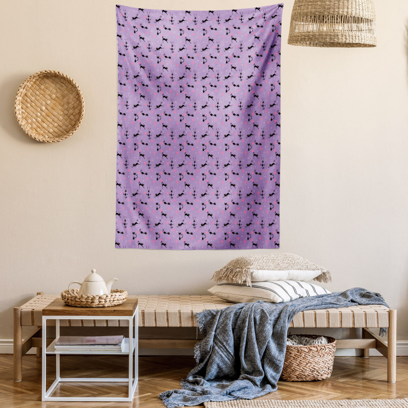 Funky Funny Romantic Hearts Tapestry