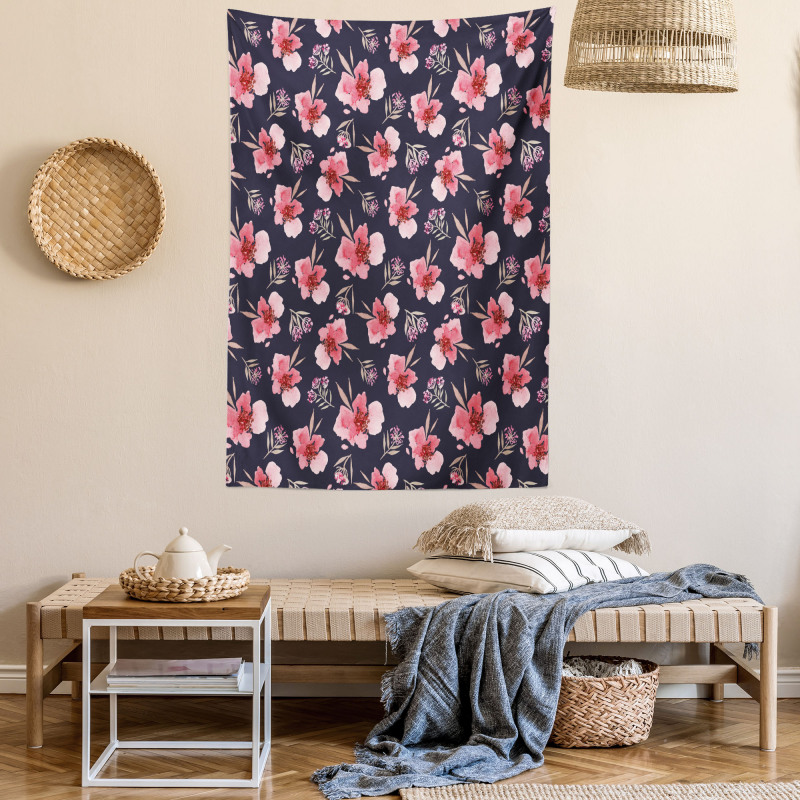 Pink Garden Flora Tapestry